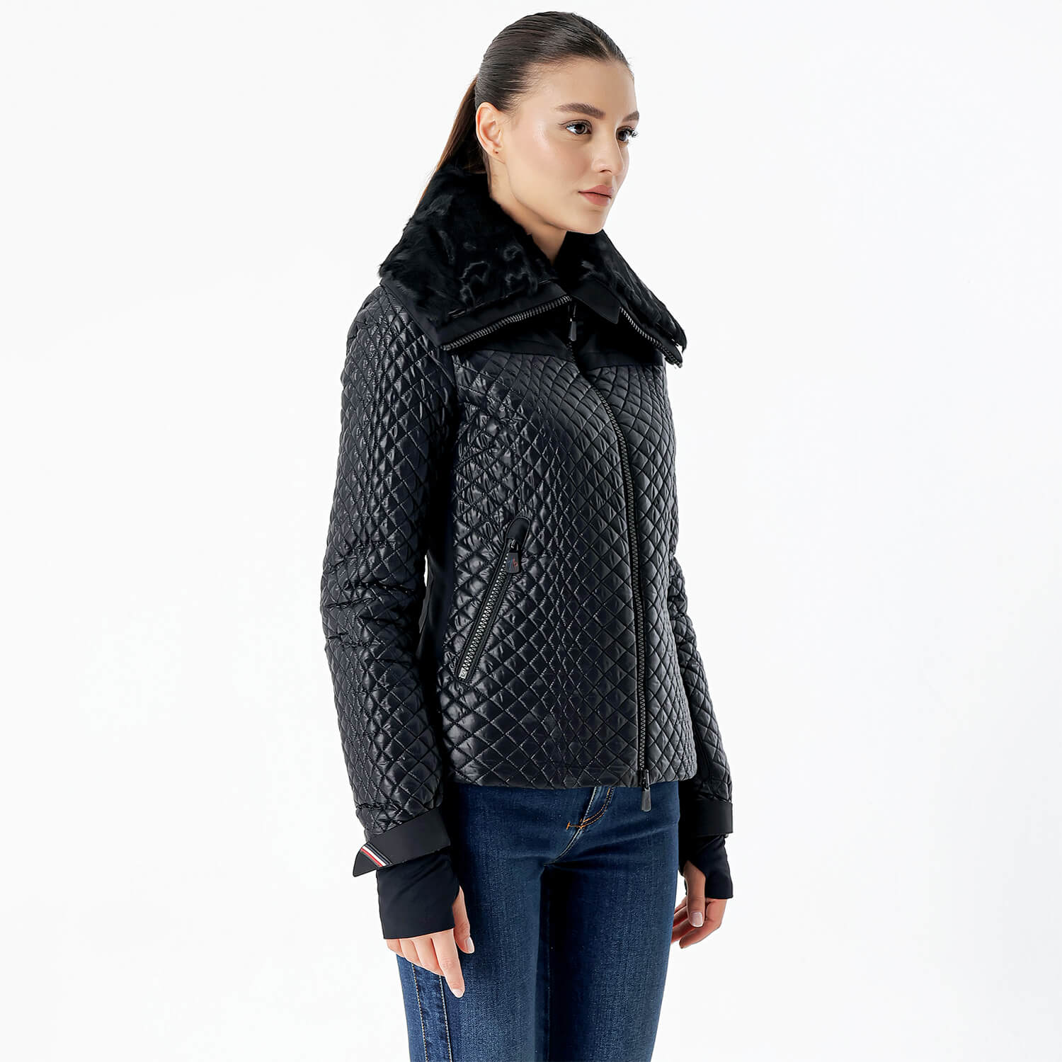 Moncler - Black Quilted & Fur Jacket